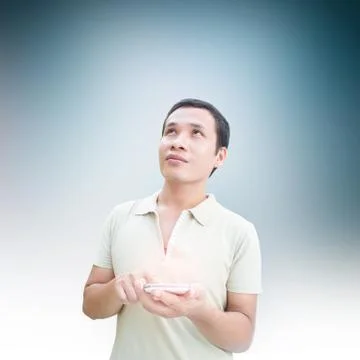 Man Using Smartphone Stock Photos