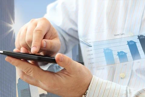 Man using smartphone Stock Photos