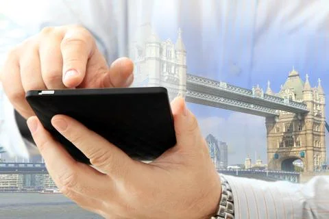 Man using smartphone Stock Photos