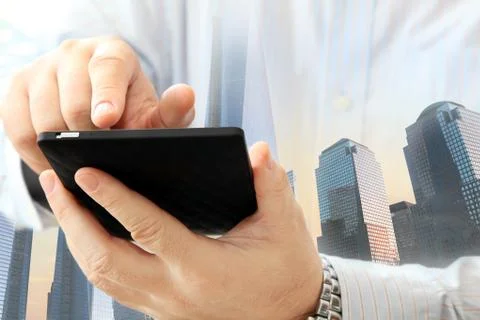 Man using smartphone 写真素材