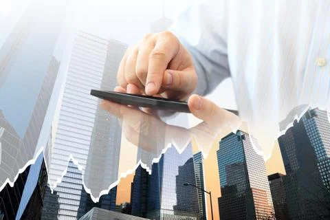 Man using smartphone Stock Photos