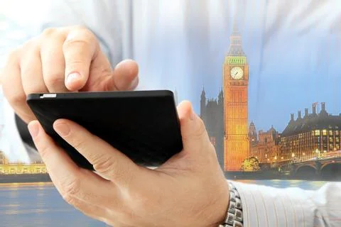 Man using smartphone Stock Photos