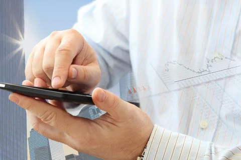 Man using smartphone Stock Photos