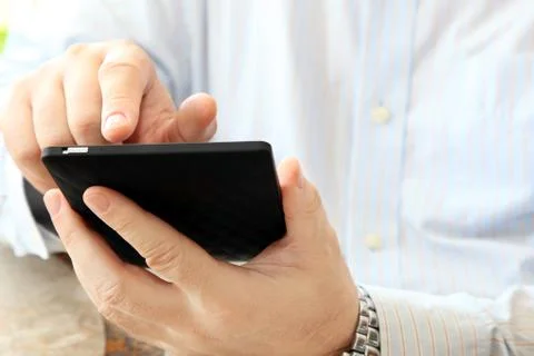 Man Using Smartphone Stock Photos
