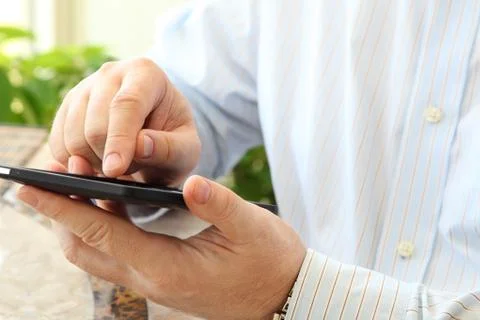 Man Using Smartphone Stock Photos