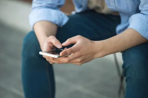 Man using a smartphone Stock Photos