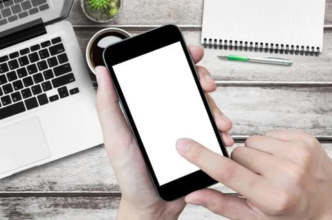 Man using a smartphone. Stock Photos