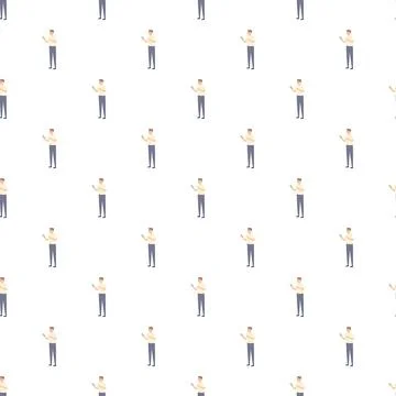 Man using smartphone repeating pattern illustration Stock Illustration