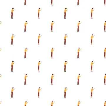 Man using smartphone seamless pattern for digital concepts Illustrazione stock