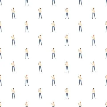 Man using smartphone seamless pattern for digital lifestyle Stock Illustration