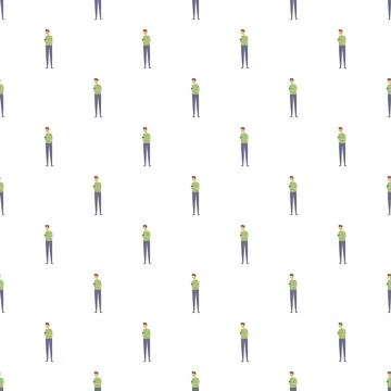 Man using smartphone seamless pattern background Stock Illustration