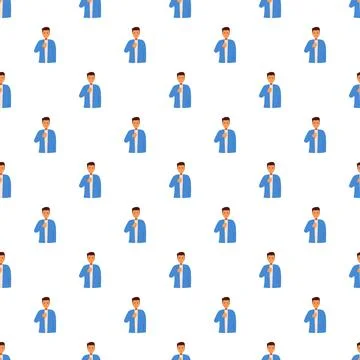 Man using smartphone seamless pattern communication technology Stock Illustration