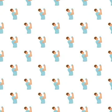 Man using smartphone taking picture seamless pattern Stock Illustration