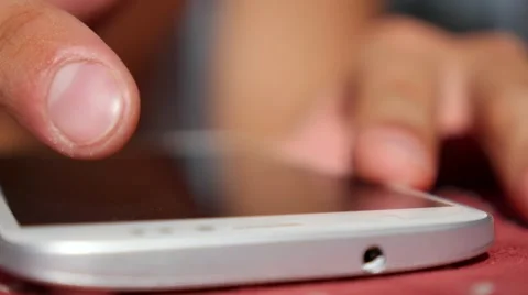 Man Using Smartphone by Touching the Screen Stock Footage 52102468