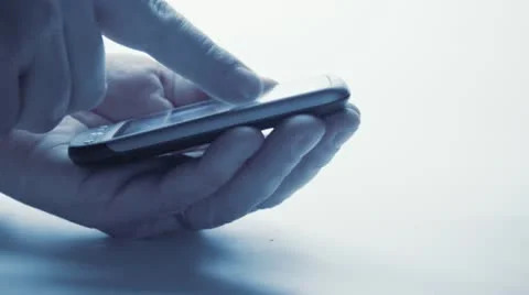 Man using smartphone, tracking shot Stock Footage 12152155