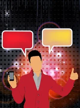 Man using smartphone. Vector Illustration