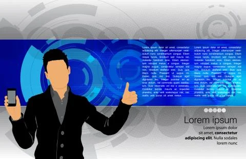 Man using smartphone. Vector Stock Illustration