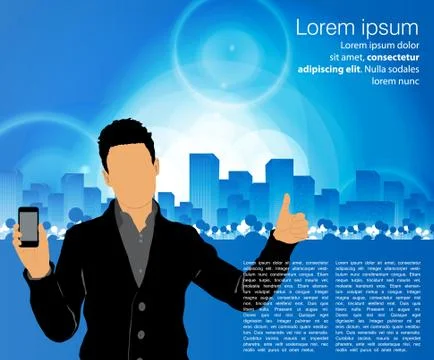 Man using smartphone. Vector Stock Illustration