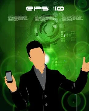 Man using smartphone. Vector Illustration