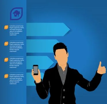 Man using smartphone. Vector Stock Illustration