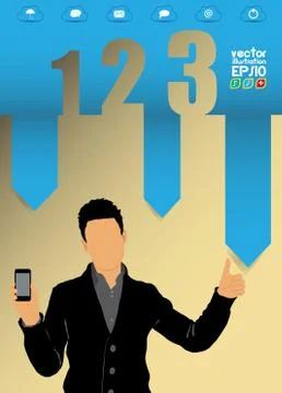 Man using smartphone. Vector Stock-Illustration