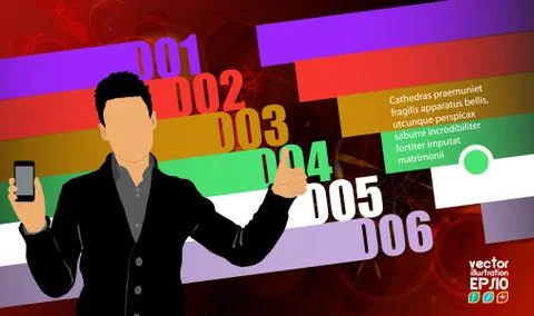 Man using smartphone. Vector Stock Illustration