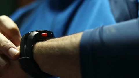 Man Using Smartwatch for Training Stock Footage 162571835