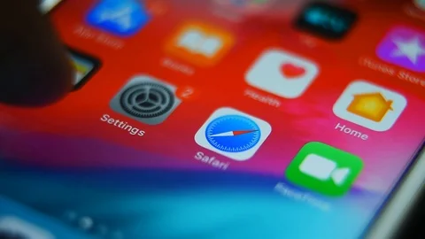 Man Using Social Media App LinkedIn On iPhone 6S. Video stock 113249771