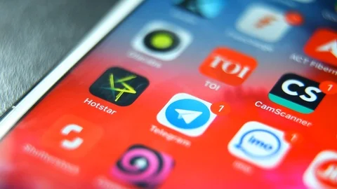 Man Using Social Media App Snapchat On iPhone 6S. Stock Footage 113249880