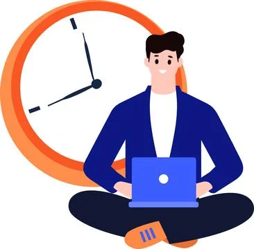 A man using social media  in flat style isolated on background Stock Illustration