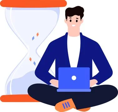 A man using social media  in flat style isolated on background Stock Illustration