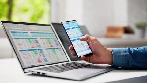 Man Using Spreadsheet Data Stock Footage 274762773