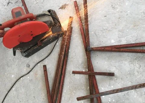 Man using steel cutters work 스톡 사진