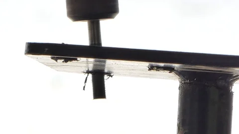 Man using a steel drill for drill metal. Stock Footage 89413625