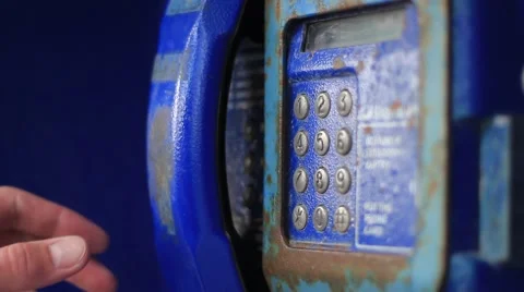 Man using the street phone 스톡 동영상 69060823