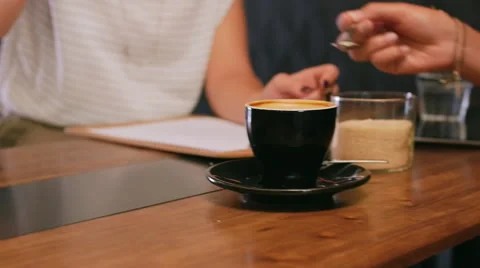 Man using tablet computer in cafe Stock Footage 58125479