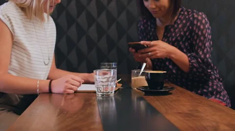 Man using tablet computer in cafe Video stock 58125587