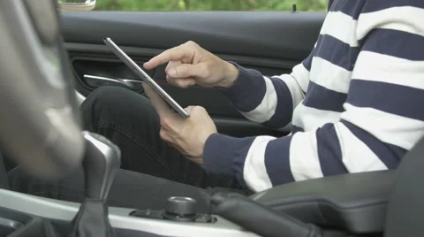 Man using a tablet computer Stock Footage 64232161