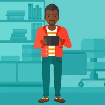 Man using tablet computer イラスト素材