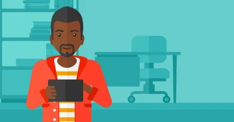 Man using tablet computer Stock Illustration