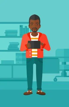 Man using tablet computer Stock Illustration