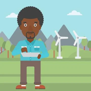 Man using tablet computer イラスト素材