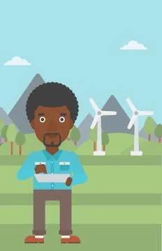 Man using tablet computer イラスト素材