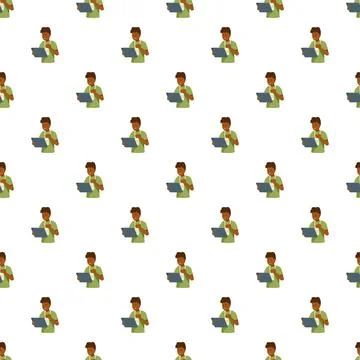 Man using tablet computer pattern, digital technology background Stock Illustration