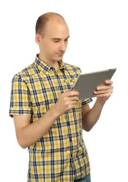 Man using a tablet computer Stock Photos