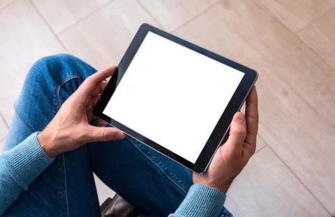 Man using tablet computer 库存照片