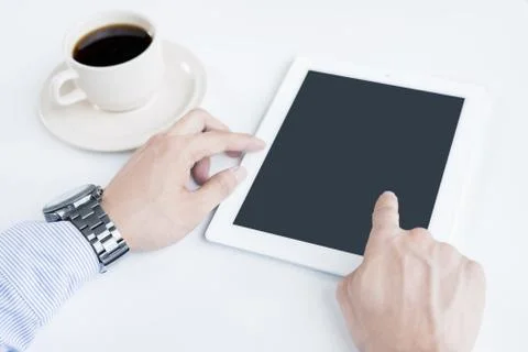 Man using a tablet computer Stock Photos