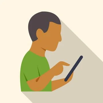 Man using tablet computer searching online content イラスト素材
