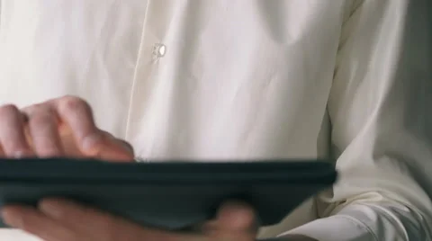 Man using tablet computer touchscreen Stock Footage 63113939