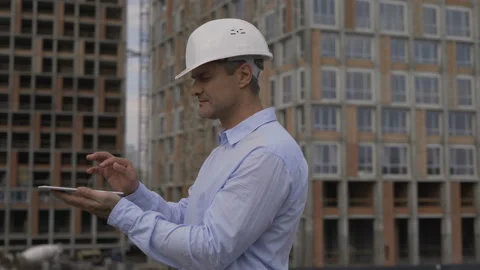 Man using tablet computer virtual interface graphic icons network diagram Stock Footage 112002400